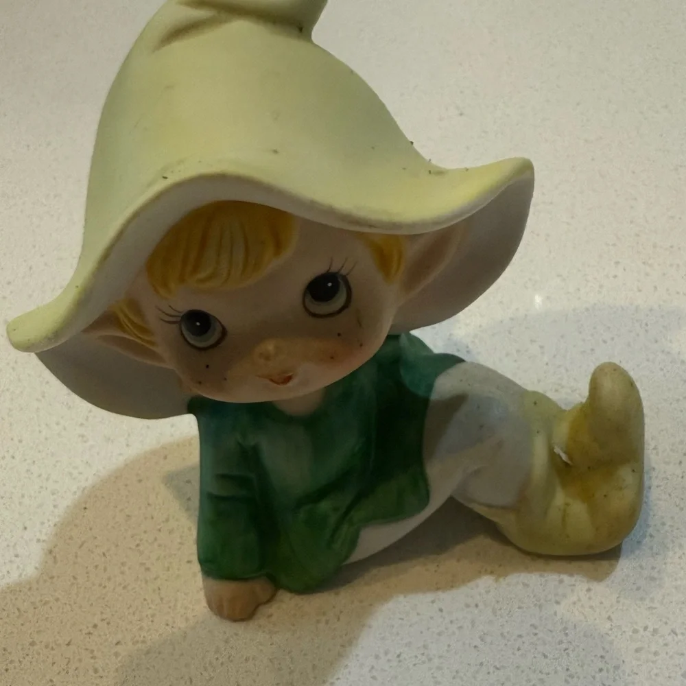 Vintage Homco Pixie Elves Elf Porcelain Figurines Home Interiors‎ #5213 Set Of 4
